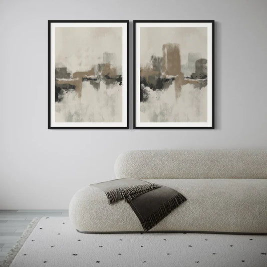 Abstract Cityscape Wall Art (Set of 2)